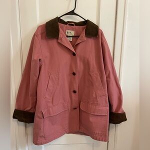 LL Bean vintage chore coat/barn coat. Size Large. Muted pink rose color.